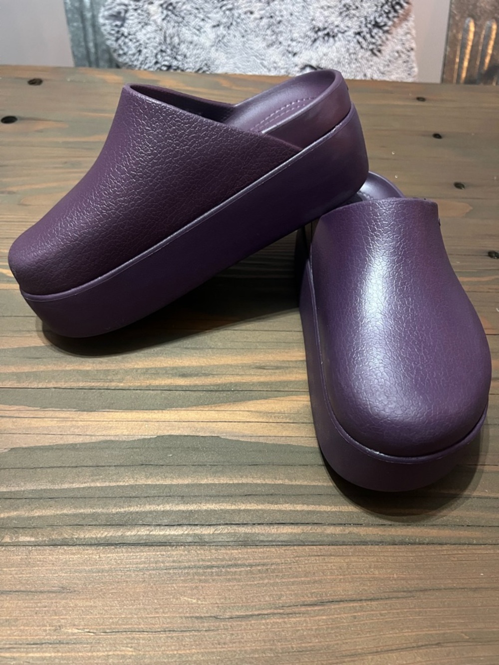 CROCS Women's Purple Platform Clogs